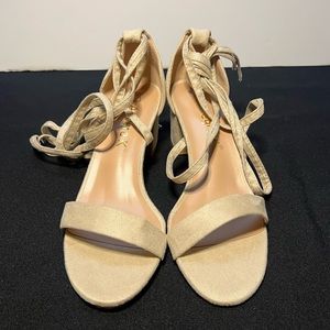 Allegra K - Women’s Lace Up Block Heels Sandals (7.5)